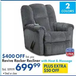 Boscov's Revive Rocker Recliner with Heat & Massage offer