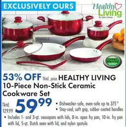 Boscov's HEALTHY LIVING 10-Piece Non-Stick Ceramic Cookware Set offer