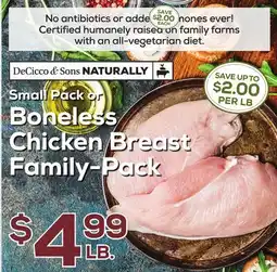 DeCicco & Sons Boneless Chicken Breast Family-Pack offer