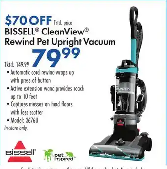 Boscov's BISSELL CleanView Rewind Pet Upright Vacuum offer