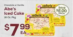 DeCicco & Sons Chocolate or Vanilla Abe's Iced Cake offer