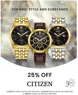 Boscov's Mens Citizen Watches offer