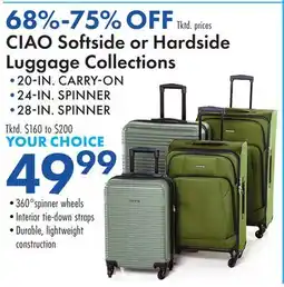 Boscov's CIAO Softside or Hardside Luggage Collections offer
