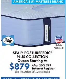 Boscov's SEALY POSTUREPEDIC PLUS COLLECTION offer