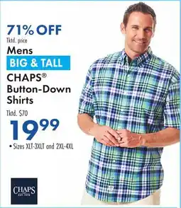 Boscov's Men's BIG & TALL CHAPS Button-Down Shirts offer