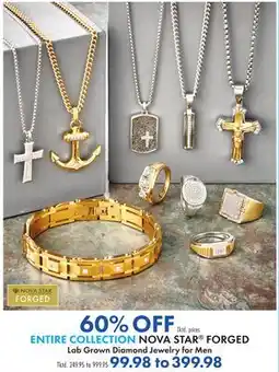 Boscov's ENTIRE COLLECTION NOVA STAR FORGED Lab Grown Diamond Jewelry for Men offer