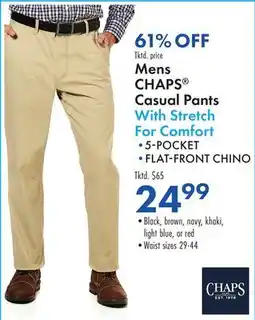 Boscov's Mens CHAPS Casual Pants offer