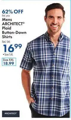 Boscov's Mens ARCHITECT Plaid Button-Down Shirts offer