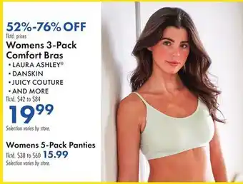 Boscov's Womens 3-Pack Comfort Bras offer