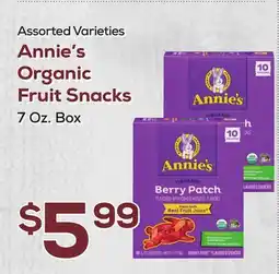 DeCicco & Sons Annie's Organic Fruit Snacks offer
