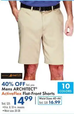 Boscov's Mens ARCHITECT ActiveFlex Flat-Front Shorts offer