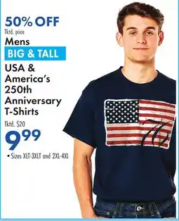 Boscov's Mens BIG & TALL USA & America's 250th Anniversary T-Shirts offer