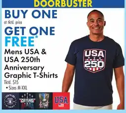 Boscov's Mens USA & USA 250th Anniversary Graphic T-Shirts offer