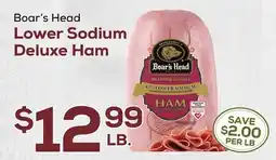 DeCicco & Sons Boar's Head Lower Sodium Deluxe Ham offer