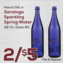 DeCicco & Sons Natural Still or Saratoga Sparkling Spring Water offer