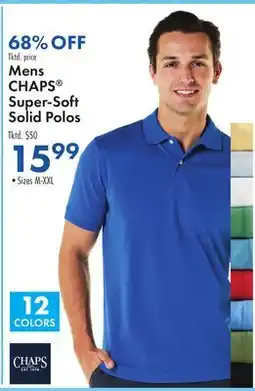 Boscov's Mens CHAPS Super-Soft Solid Polos offer