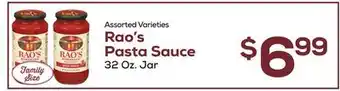 DeCicco & Sons Rao's Pasta Sauce offer