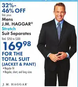 Boscov's Mens J.M. HAGGAR Stretch Suit Separates offer