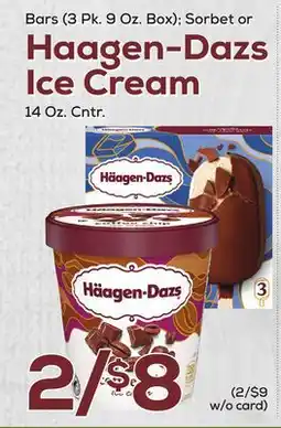 DeCicco & Sons Bars (3 Pk. 9 Oz. Box) Sorbet or Haagen-Dazs Ice Cream offer