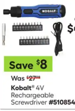 Lowe's 4V Rechargeable Screwdriver offer