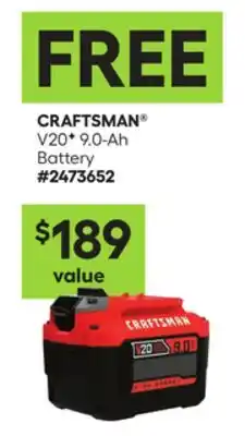 Lowe's V20* 9.0-Ah Battery offer