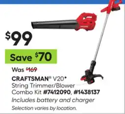 Lowe's V20+ String Trimmer/Blower Combo Kit offer