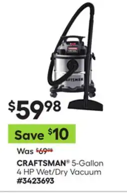 Lowe's 5-Gallon 4 HP Wet/Dry Vacuum offer