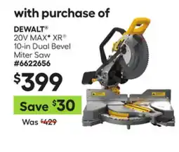 Lowe's DEWALT 20V MAX XR 10-in Dual Bevel Miter Saw offer