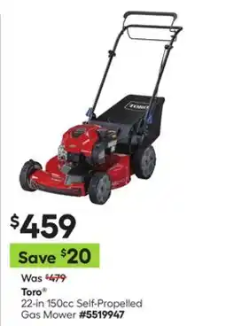 Lowe's 22-in 150cc Self-Propelled Gas Mower offer