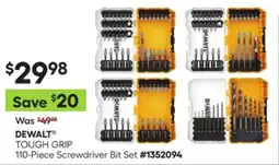 Lowe's TOUGH GRIP 110-Piece Screwdriver Bit Set offer