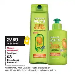 CVS ANY Garnier Fructis shampoo or conditioner offer