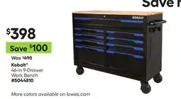 Lowe's 46-in 9-Drawer Work Bench offer