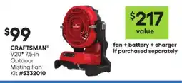 Lowe's V20 7.5-in Outdoor Misting Fan Kit offer