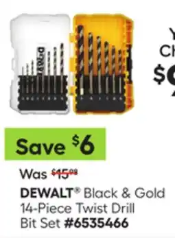 Lowe's Black & Gold 14-Piece Twist Drill Bit Set offer