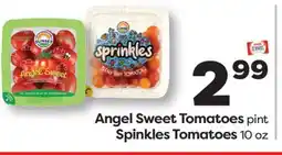 Weis Markets Angel Sweet Tomatoes pint Spinkles Tomatoes 10 oz offer