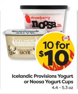 Weis Markets Icelandic Provisions Yogurt or Noosa Yogurt Cups offer
