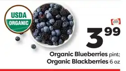 Weis Markets Organic Blueberries pint Organic Blackberries 6 oz offer