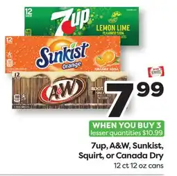 Weis Markets 7up, A&W, Sunkist, Squirt, or Canada Dry offer