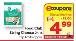 Weis Markets Food Club String Cheese offer