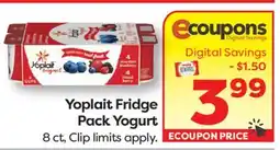 Weis Markets Yoplait Fridge Pack Yogurt offer