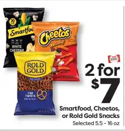 Weis Markets Smartfood, Cheetos, or Rold Gold Snacks offer