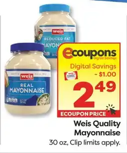 Weis Markets Weis Quality Mayonnaise offer