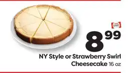 Weis Markets NY Style or Strawberry Swirl Cheesecake offer