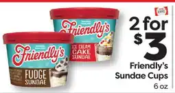 Weis Markets Friendly's Sundae Cups offer