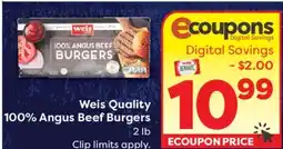Weis Markets Weis Quality 100% Angus Beef Burgers offer
