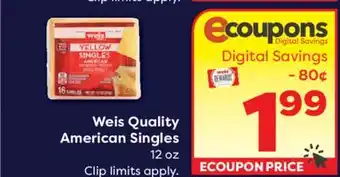 Weis Markets Weis Quality American Singles offer