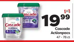 Weis Markets Cascade Actionpacs offer