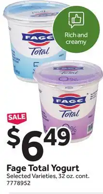 Stop&Shop Fage Total Yogurt offer