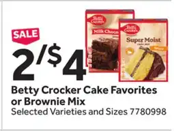 Stop&Shop Betty Crocker Cake Favorites or Brownie Mix offer