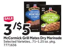 Stop&Shop McCormick Grill Mates Dry Marinade offer